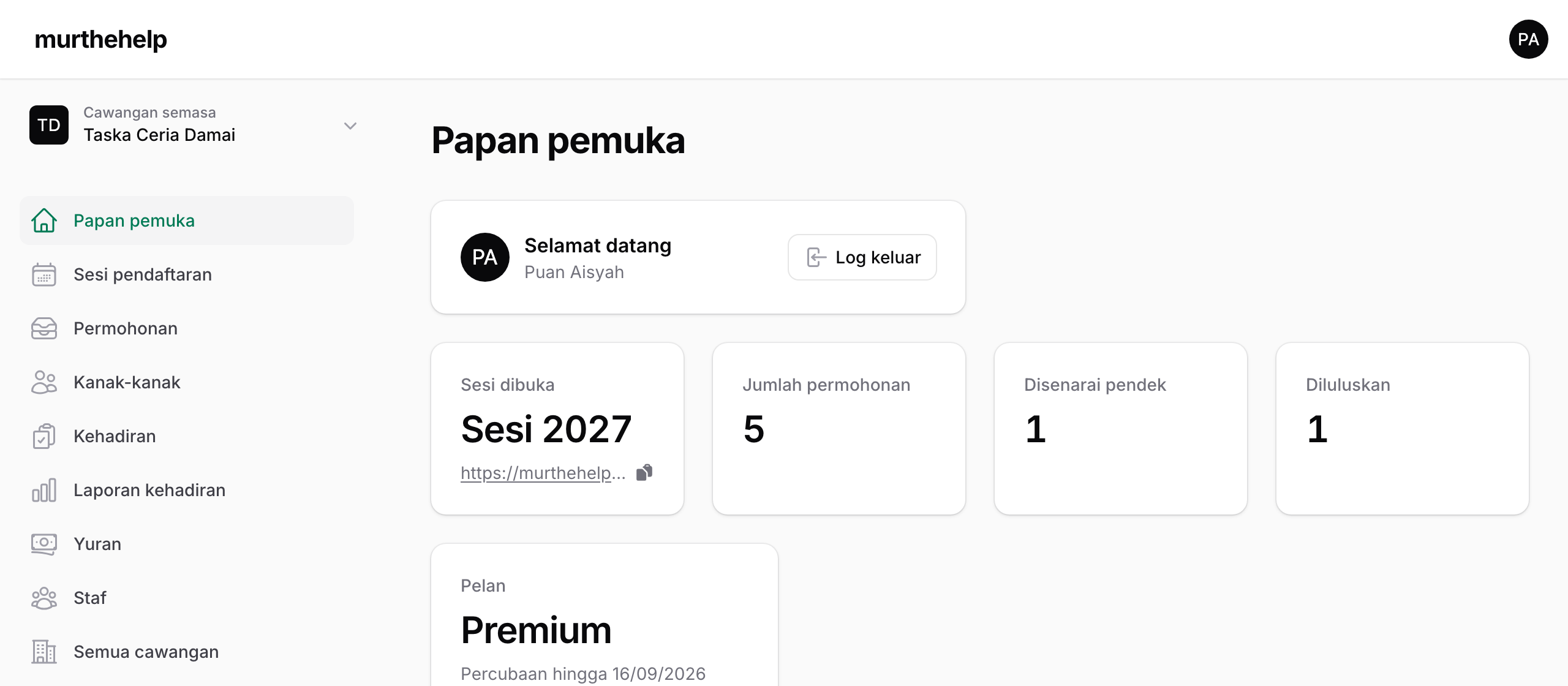 Tangkapan skrin: Kongsi pautan